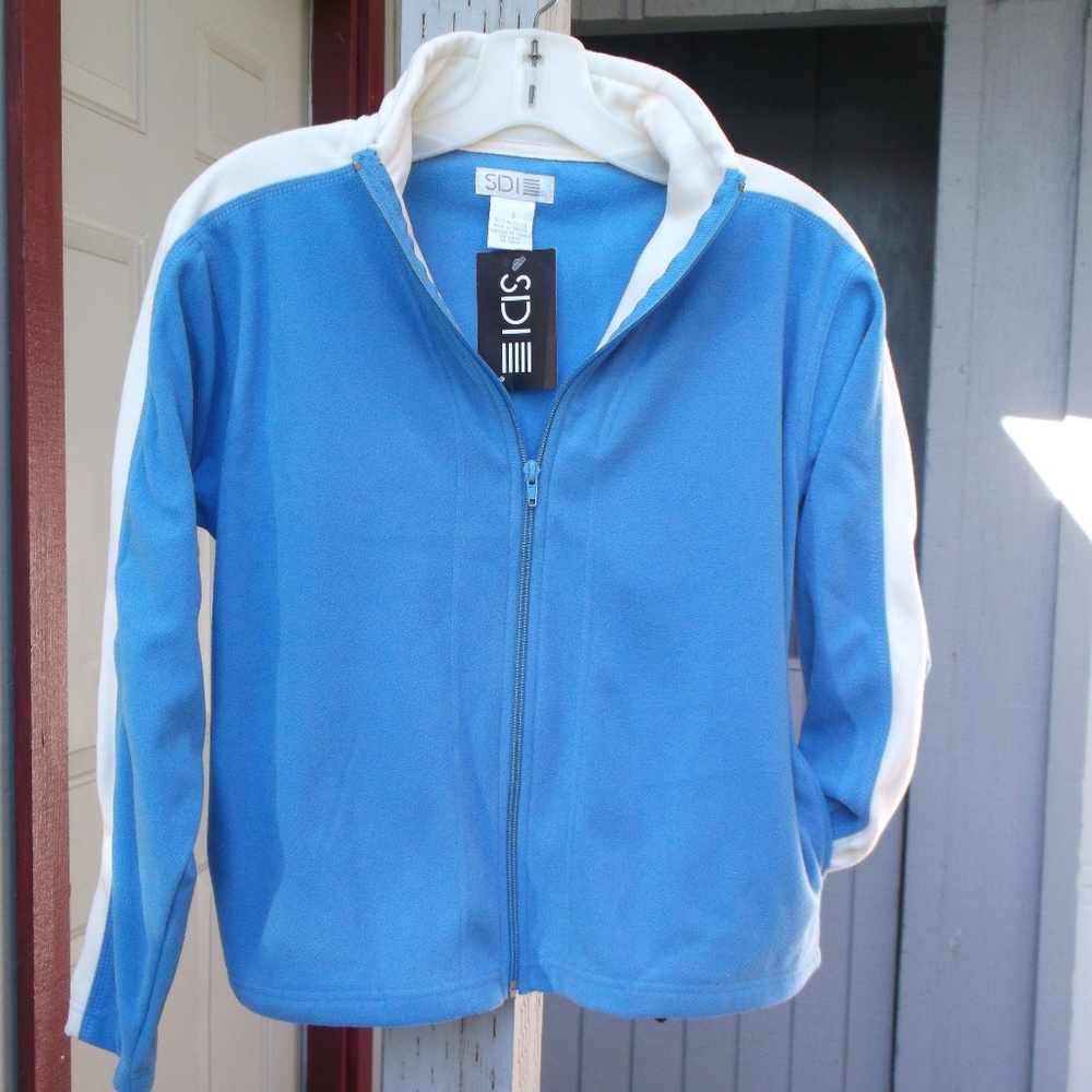SDI Blue 100% poly cozy Athletic zip Jacket s